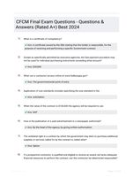 CFCM Final Exam Questions - Questions & Answers (Rated A+) Best 2024