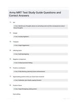 Army MRT Test Study Guide Questions and Correct Answers