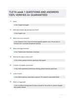 TLETA week 1 QUESTIONS AND ANSWERS 100% VERIFIED A+ GUARANTEED