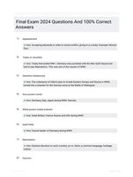 Final Exam 2024 Questions And  100% Correct Answers