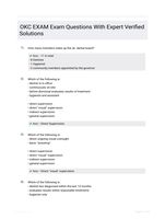 OKC EXAM Exam  Questions With Expert Verified  Solutions