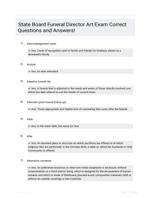 State Board Funeral Director Art Exam Correct Questions and Answers!