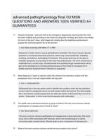 advanced pathophysiology final OU MSN QUESTIONS AND ANSWERS 100% VERIFIED A+ GUARANTEED