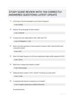 STUDY GUIDE REVIEW WITH 194 CORRECTLY ANSWERED QUESTIONS LATEST UPDATE