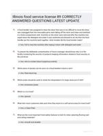 Illinois food service license 89 CORRECTLY ANSWERED QUESTIONS LATEST UPDATE