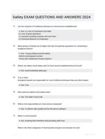 Safety EXAM QUESTIONS AND ANSWERS 2024