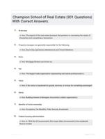 Champion School of Real Estate |301 Questions| With Correct Answers.