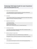 Brokerage SAE Study Guide for exam Questions and Answers(RATED A+)