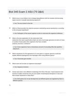 Biol 345 Exam 2 ASU (75 Q&A)