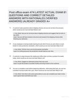 Post office exam 474 LATEST  ACTUAL EXAM 81 QUESTIONS AND CORRECT DETAILED ANSWERS WITH RATIONALES (VERIFIED ANSWERS) |ALREADY GRADED A+