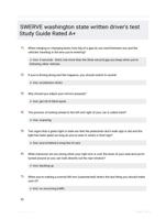 SWERVE washington state written driver's test Study Guide Rated A+