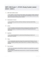 WPC 300 Exam 1, STATA Study Guide (Latest 2024 / 2025 )