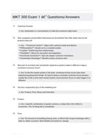 MKT 300 Exam 1 - Questions/Answers
