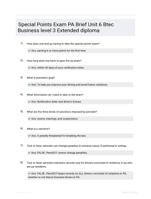 Special Points Exam PA Brief Unit 6 Btec Business level 3 Extended diploma