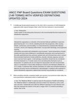 ANCC FNP Board Questions EXAM QUESTIONS (149 TERMS) WITH VERIFIED DEFINITIONS UPDATED 2024