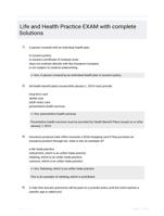 Life and Health Practice EXAM with complete Solutions