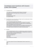 Constitution exam Questions with Answers (Latest 2024 Update)