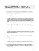 ASE A1- Engine Repair 75 CORRECTLY ANSWERED QUESTIONS LATEST UPDATE