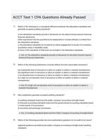ACCT Test 1 CPA Questions Already Passed