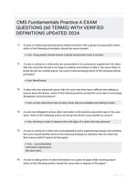CMS Fundamentals Practice A EXAM QUESTIONS (60 TERMS) WITH VERIFIED DEFINITIONS UPDATED 2024