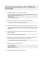 Nur163 Final Exam Review  WITH COMPLETE SOLUTIONS