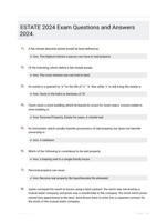 ESTATE 2024 Exam Questions and Answers 2024.