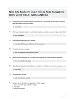 NSG-522 Midterm QUESTIONS AND ANSWERS 100% VERIFIED A+ GUARANTEED