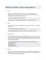 NURS 361 Midterm Study Guide Rated A+