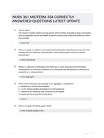 NURS 361 MIDTERM 354 CORRECTLY ANSWERED QUESTIONS LATEST UPDATE