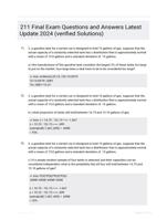 211 Final Exam Questions and Answers Latest Update 2024 (verified Solutions)