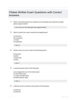 Pilates Written Exam Questions with Correct Answers