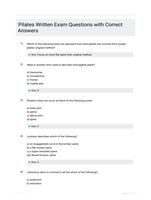 Pilates Written Exam Questions with Correct Answers