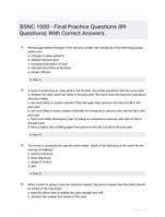 BSNC 1000 - Final Practice Questions |89 Questions| With Correct Answers.