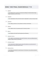 BSNC 1000 FINAL EXAM MODULE 7-10