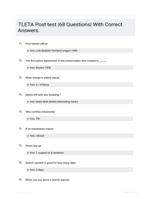 TLETA Post test |68 Questions| With Correct Answers.