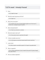 TLETA week 1 Already Passed