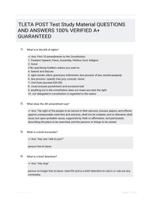 TLETA POST Test Study Material QUESTIONS AND ANSWERS 100% VERIFIED A+ GUARANTEED