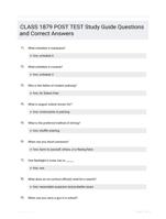 CLASS 1879 POST TEST Study Guide Questions and Correct Answers