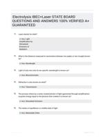 Electrolysis IBEC+Laser STATE BOARD QUESTIONS AND ANSWERS 100% VERIFIED A+ GUARANTEED
