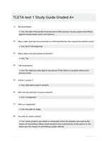 TLETA test 1 Study Guide Graded A+