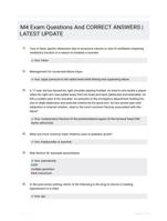 M4 Exam  Questions And CORRECT ANSWERS |  LATEST UPDATE