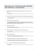 Millwright Level 1 QUESTIONS AND ANSWERS 100% VERIFIED A+ GUARANTEED