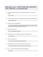 Millwright Level 1 QUESTIONS AND ANSWERS 100% VERIFIED A+ GUARANTEED