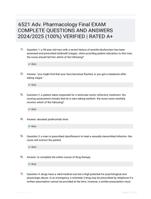 6521 Adv. Pharmacology Final EXAM COMPLETE QUESTIONS AND ANSWERS 2024/2025 (100%) VERIFIED | RATED A+