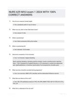 NURS 629 MVU exam 1 2024 WITH 100% CORRECT ANSWERS