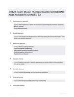 CBMT Exam Music Therapy Boards QUESTIONS AND ANSWERS GRADED A+