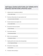 ASP Baton EXAM QUESTIONS (20 TERMS) WITH VERIFIED DEFINITIONS UPDATED 2024