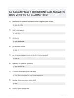 Air Assault Phase 1 QUESTIONS AND ANSWERS 100% VERIFIED A+ GUARANTEED