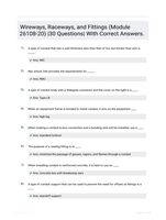 Wireways, Raceways, and Fittings (Module 26108-20) |30 Questions| With Correct Answers.
