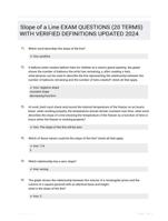 Slope of a Line EXAM QUESTIONS (20 TERMS) WITH VERIFIED DEFINITIONS UPDATED 2024